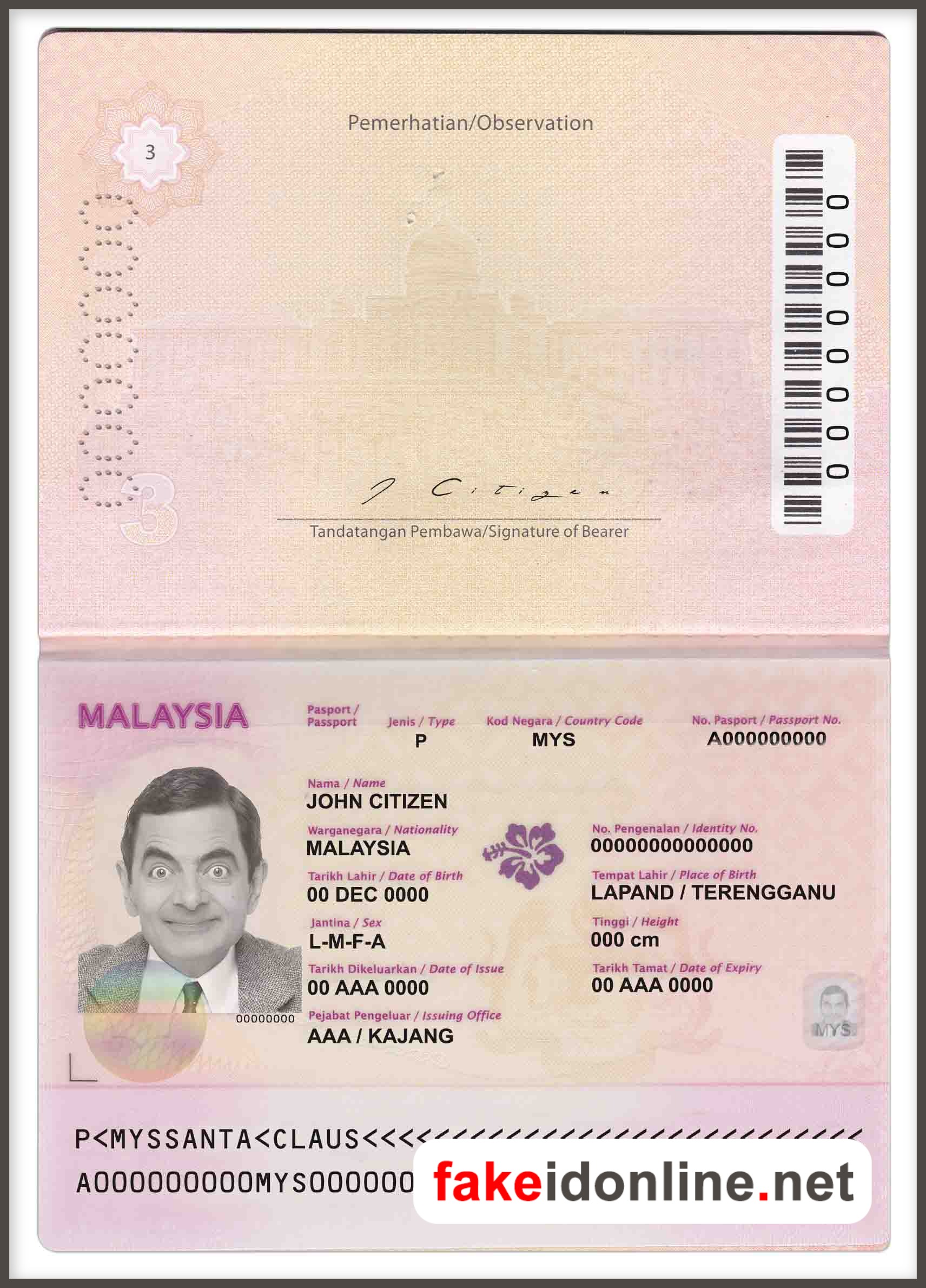 Malaysia Passport Template PSD V1